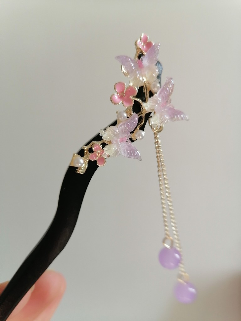 کانزاشی چوبی پروانه یاسی 🦋💜